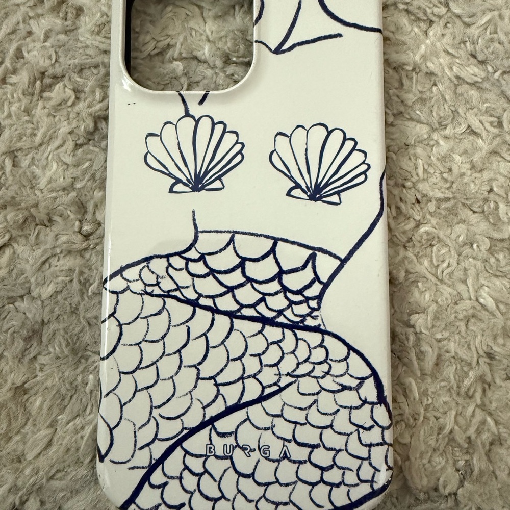 Burga White and Blue Shell Pattern iPhone 13 Pro Max Case